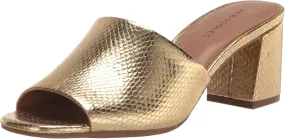 Aerosoles Women's Entree Heeled Sandal, Gold Snake Embossed, 8