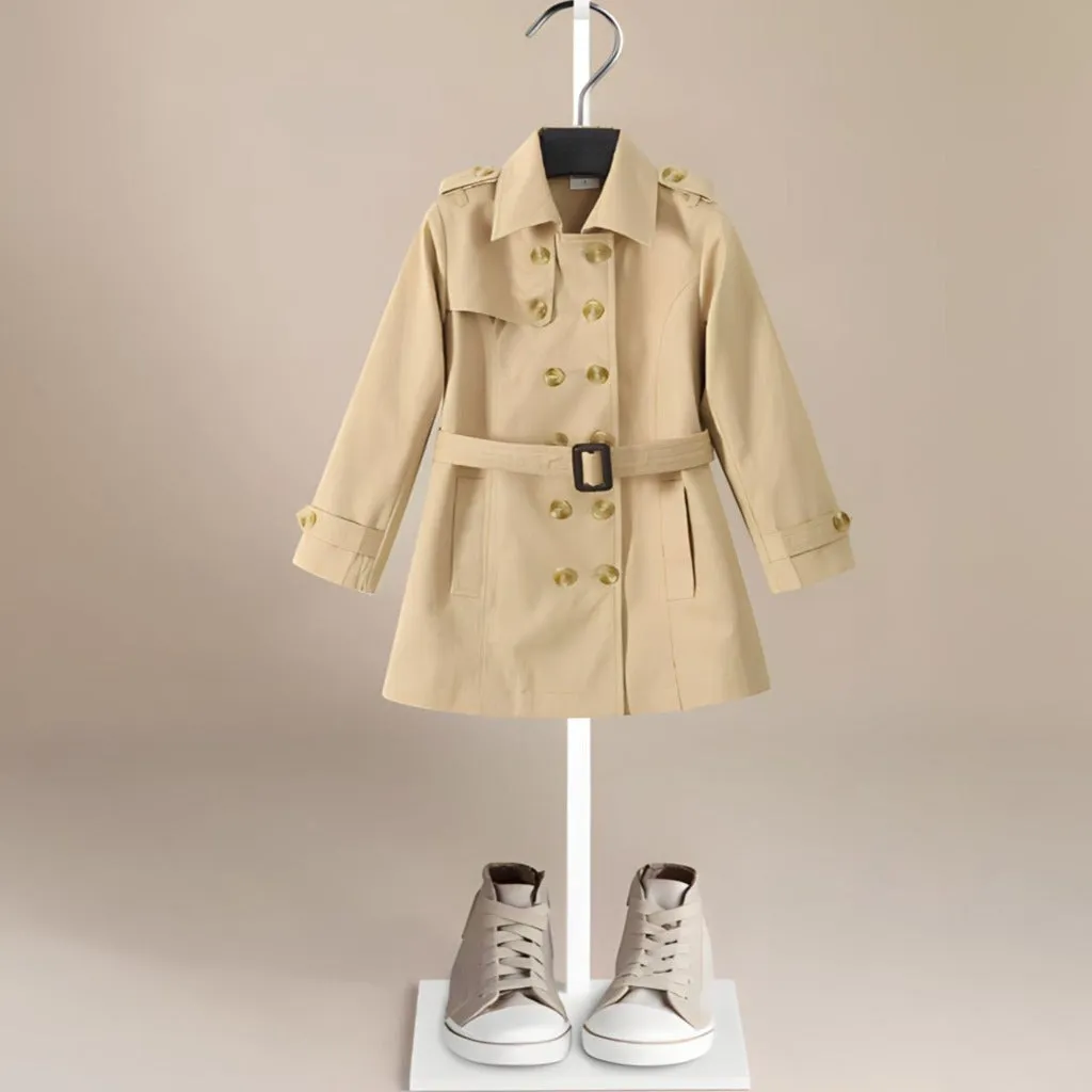 Classic Beige Trench Coat for Girls