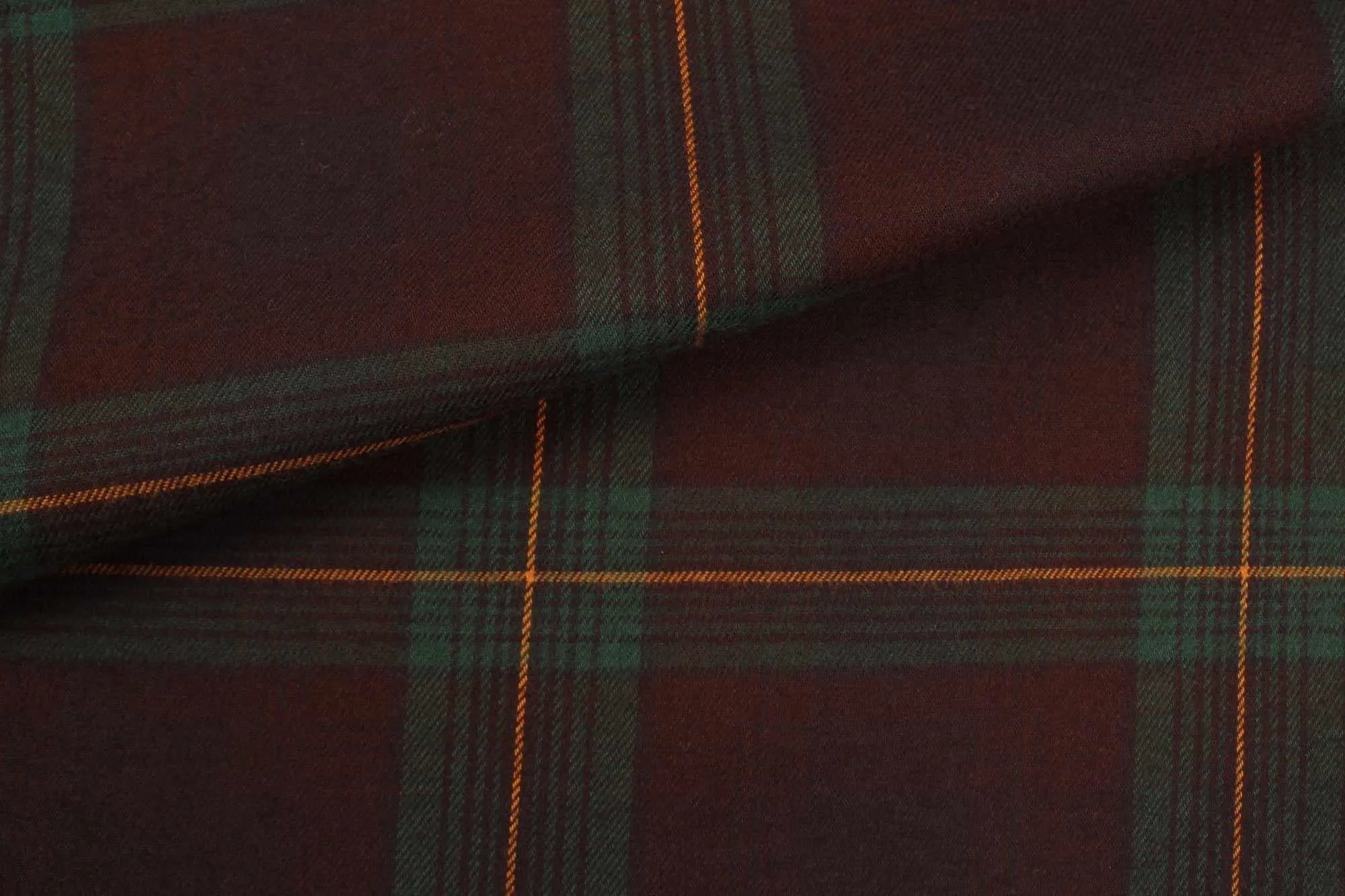 Cotton Flannel Shirting - Brown / Green Checks