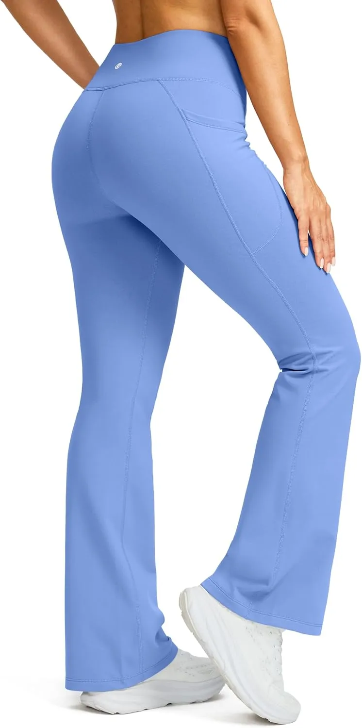 G Gradual Women's Fleece Lined Pants High Waist Winter Thermal Warm Flare Leggings Hiking Yoga Pants Women with Pockets