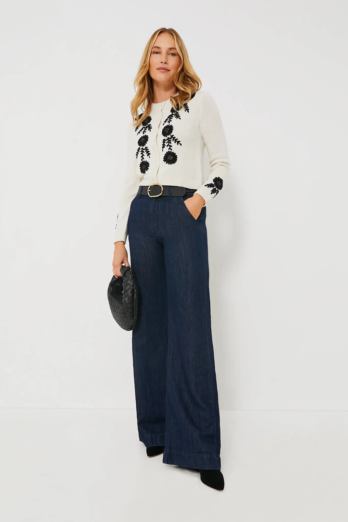 Ivory Becca Embroidered Cardigan