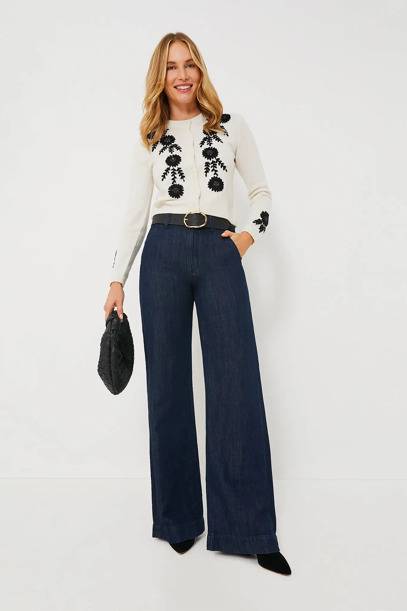 Ivory Becca Embroidered Cardigan