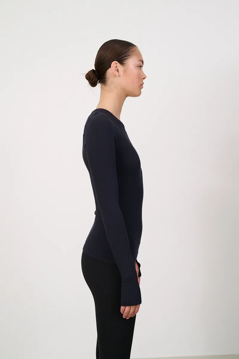 MAIA MicroModal soft rib longsleeve - Black