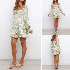 One Shoulder Flower Dress