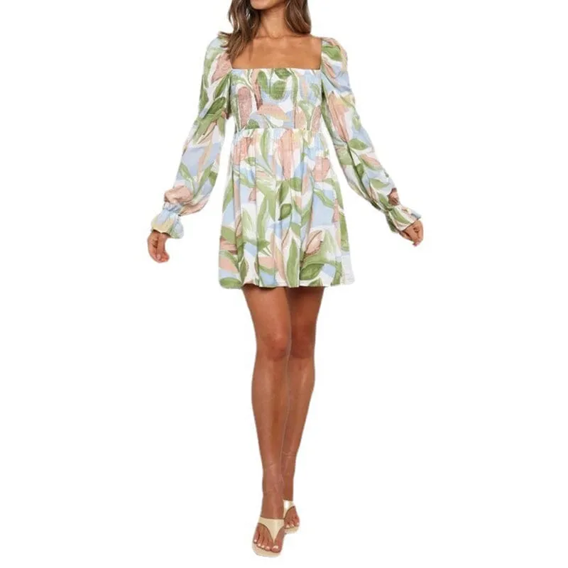 One Shoulder Flower Dress