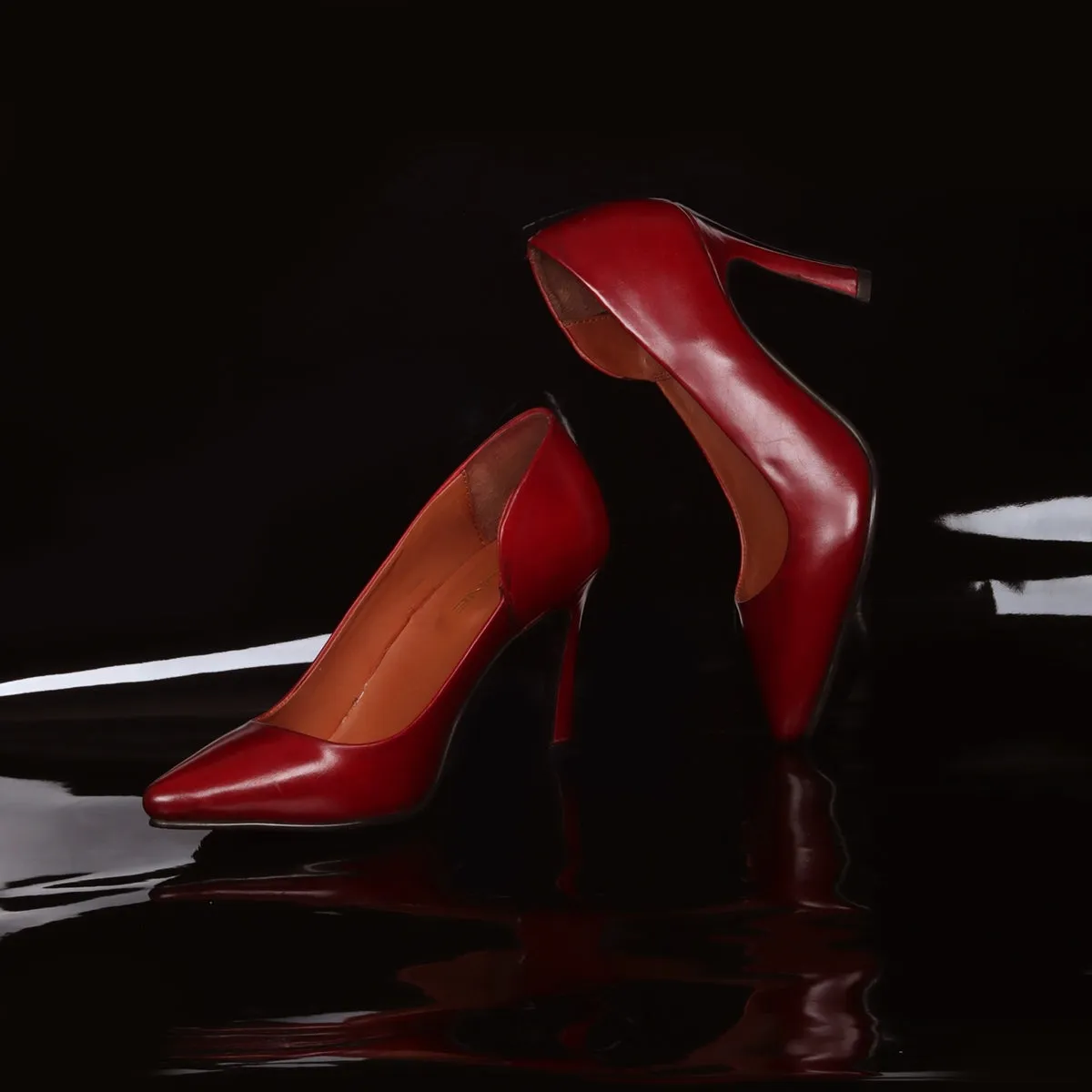 Pointed Toe Ladies formal Wine Sleek Stiletto Pencil Heel By Brune & Bareskin
