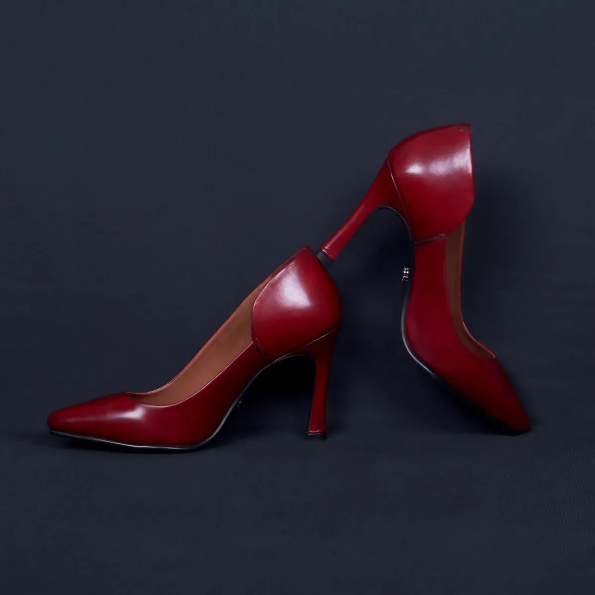 Pointed Toe Ladies formal Wine Sleek Stiletto Pencil Heel By Brune & Bareskin