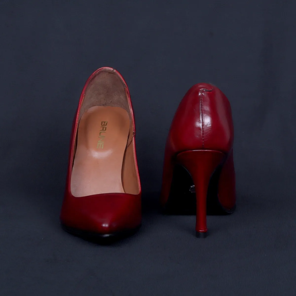 Pointed Toe Ladies formal Wine Sleek Stiletto Pencil Heel By Brune & Bareskin