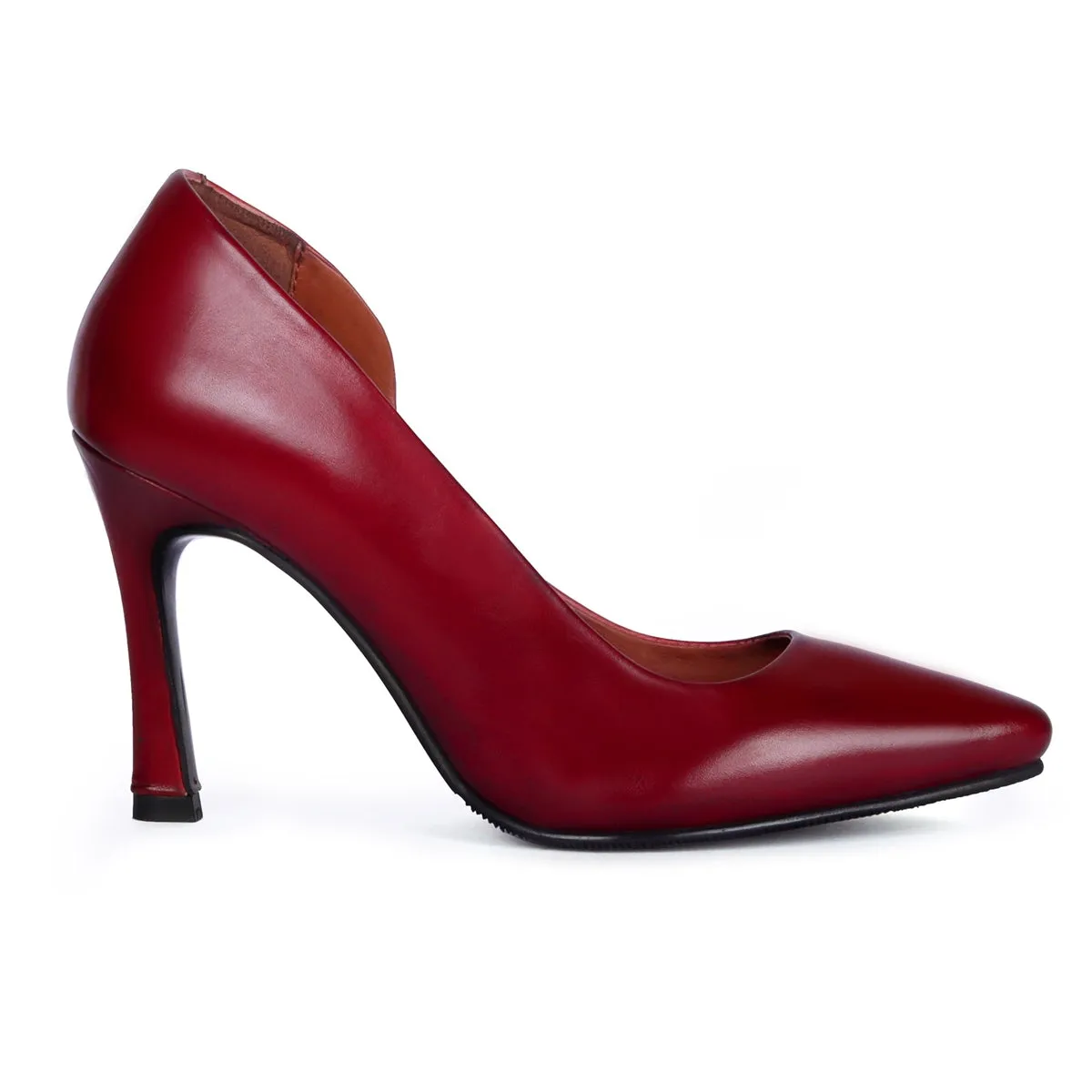 Pointed Toe Ladies formal Wine Sleek Stiletto Pencil Heel By Brune & Bareskin