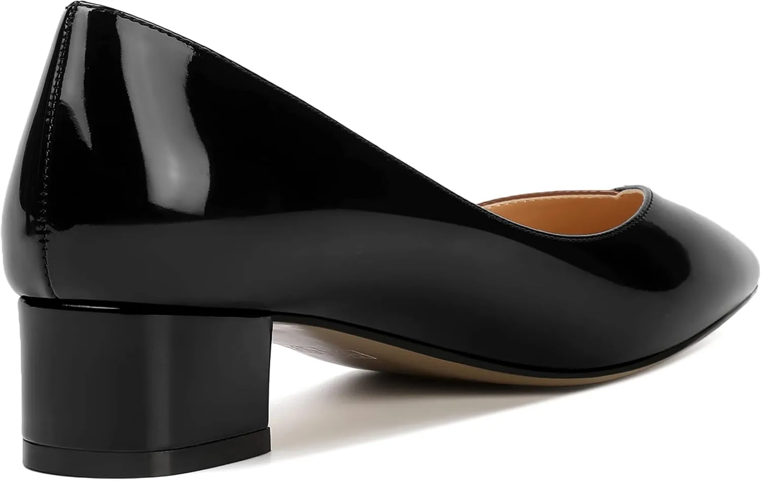 SHOWFOREST Women's Slim Solid Outdoor Dress Slip On Pointed Toe Patent Block Low Heel Pumps Shoes 1.5 Inch